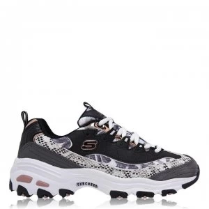 Image of Skechers DLite Trainers Ladies - Black/White