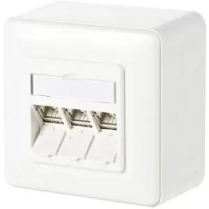 Image of Metz Connect Network outlet Surface-mount CAT 6A 3 ports Pure white