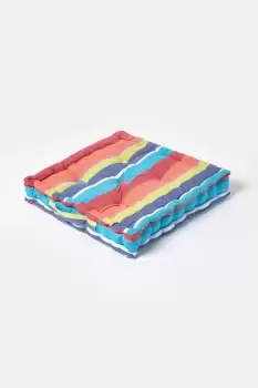 Image of Cotton Multicoloured Stripe Floor Cushion