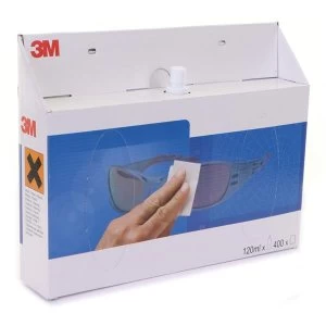 Image of 3M Disposable Lens Cleaning Station with 120ml Cleaning Fluid Bottle White