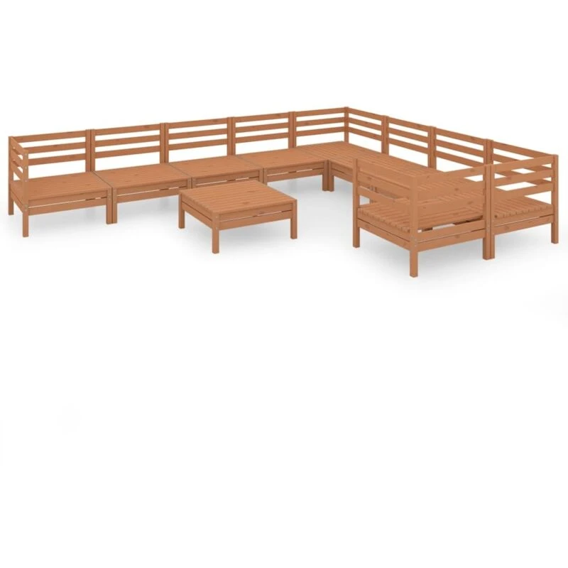 Image of VIDAXL 10 Piece Garden Lounge Set Honey Brown Solid Wood Pine Vidaxl 8720286690178