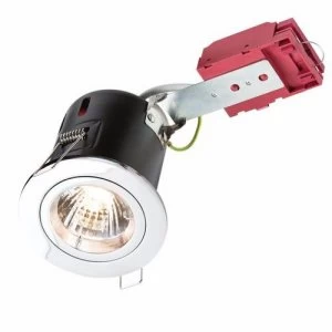 Image of KnightsBridge GU10 50W 230V LED Compatible IC Fire Rated Fixed Downlight - Polished Chrome