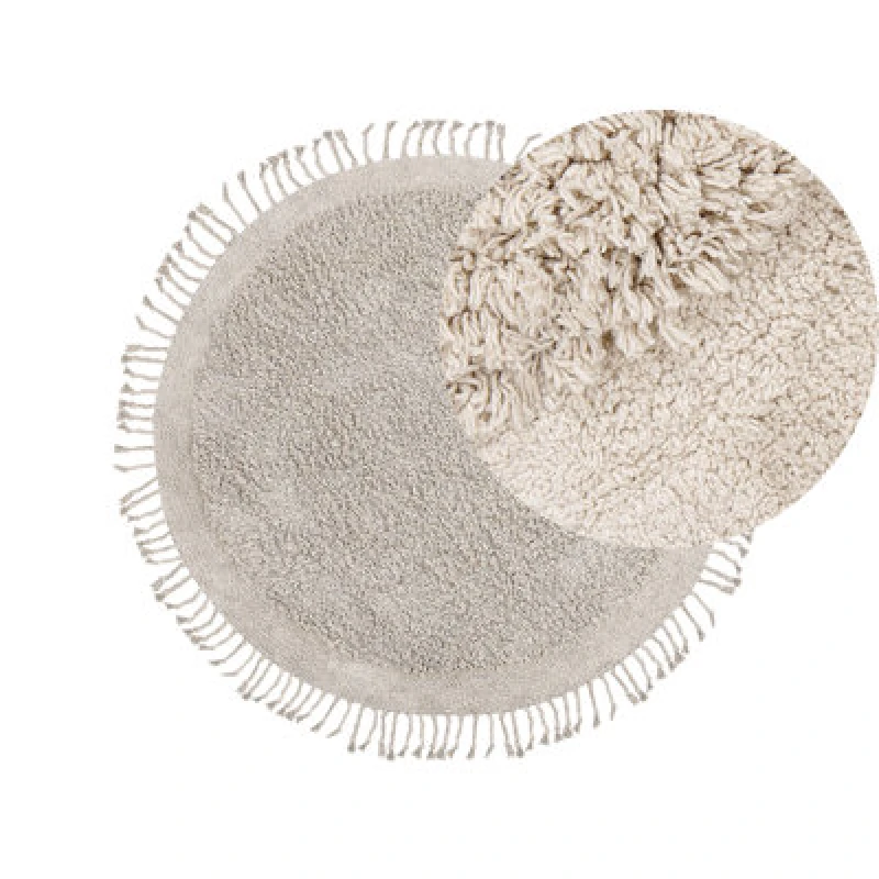 Image of Beliani Rug Bitlis Light Beige 140 Cm Cotton