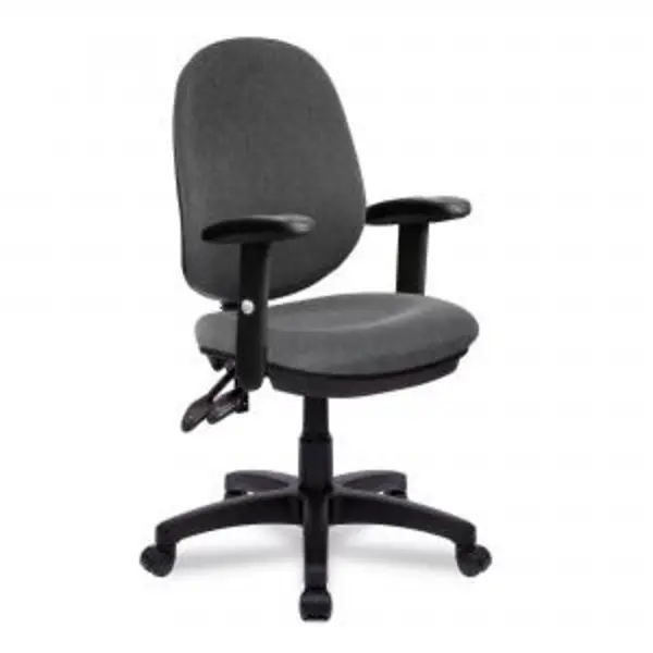 Image of Java Nautilus Designs Java 200 Medium Back Twin Lever Fabric Operator Office Chair With Height Adjustable Arms Grey - BCF/P505/GY/ADT BCF/P505/GY/ADT