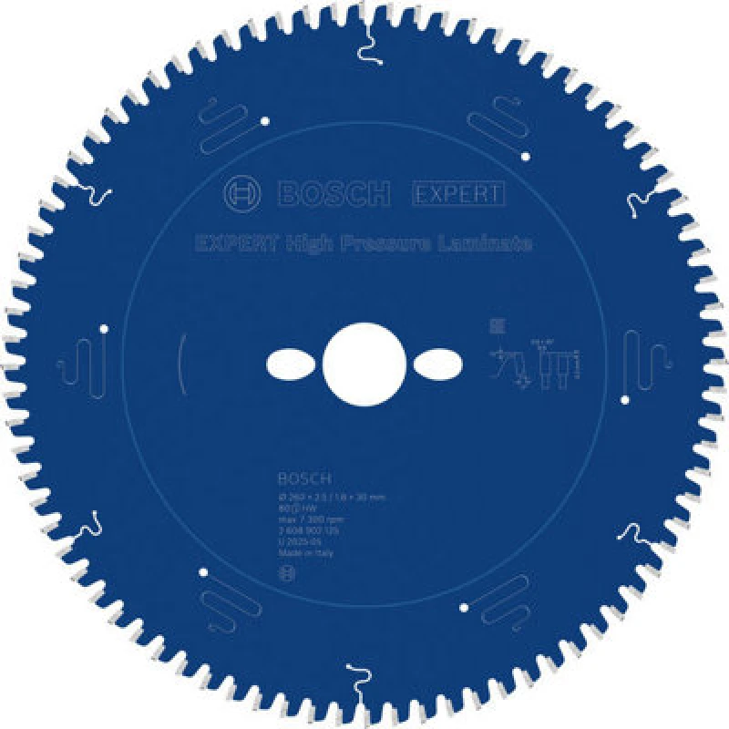 Image of Bosch Expert High Pressure Laminate Circular Saw Blade 260 X 2.5/1.8 X 30mm T80