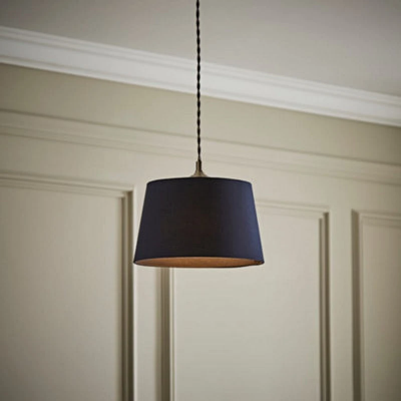 Image of ValueLights ValueLights Aspen Navy Blue Tapered Easy Fit Pendant Lamp Shade Size: Small Navy Small Unisex 5016529274131