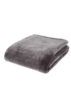 Image of Catherine Lansfield Raschel Velvet Touch Throw - Size: 200x240cm - Grey