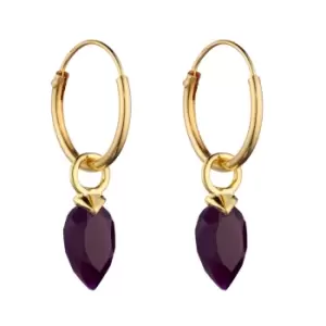 Image of Candy Kite Gold Plated Silver February Birthstone Chalcedony Hoop Earrings