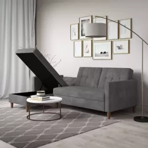 Image of Hartford Sofa Bed Sectional Storage Left Or Right Chaise Grey Chenille By Dorel