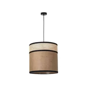 Image of Askras Cylindrical Ceiling Pendant Burlap 1x E27 Max 25W Natural