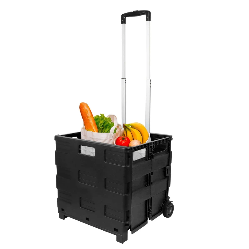 Image of Streetwize Deluxe Foldable Shopping Trolley with Lid Black unisex One Size