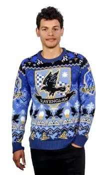 Image of Ravenclaw House Crest Christmas Jumper - M