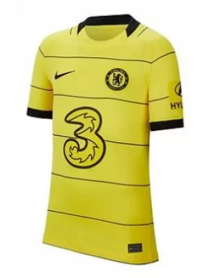 Image of Nike Youth Chelsea 21/22 Away Short Sleeved Stadium Jersey, Yellow, Size S