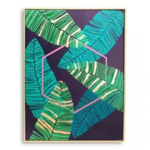 Image of Pn Home - Abstract Wall Art Hand Finished Framed Canvas Print Home Decoration Piece Palm Island Framed Print