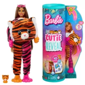 Image of Barbie Cutie Reveal Doll with Plush Tiger Costume - 30cm