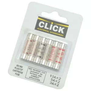 Image of Click FU038 Domestic Mains Fuses 6 Pack