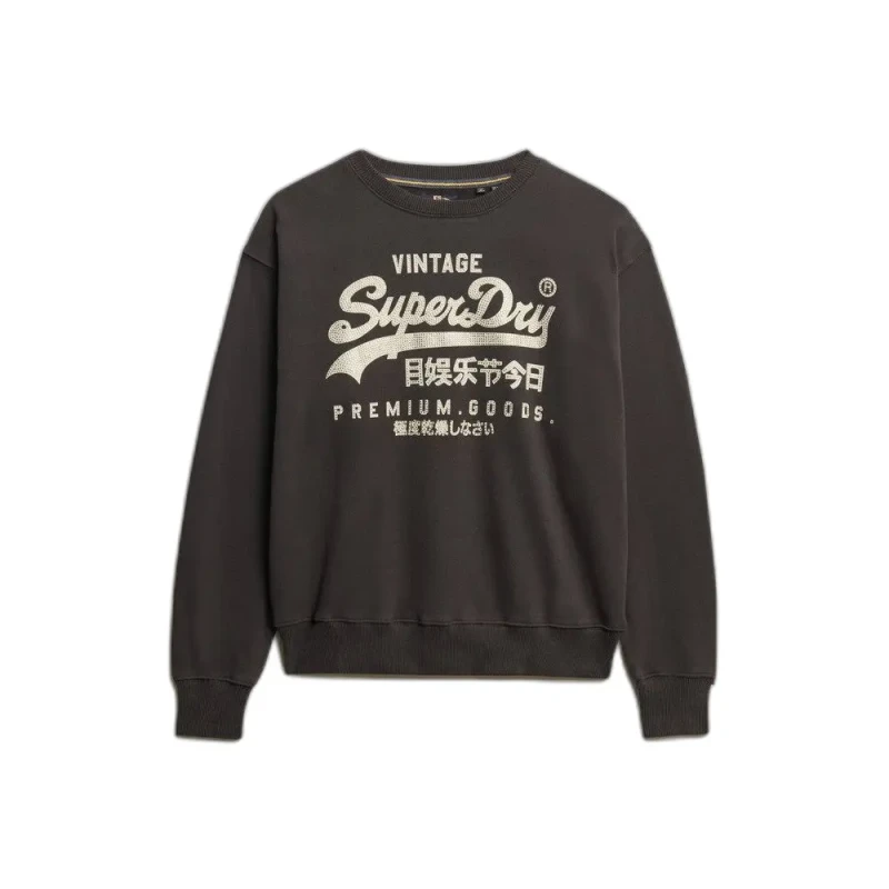 Image of Superdry Womens vintage logo sweatshirt Superdry Noir Female M