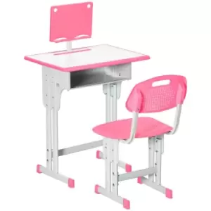 Image of HOMCOM Kids Desk and Chair Set - Pink