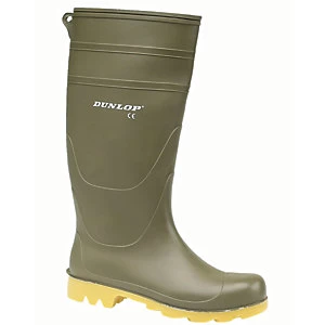 Image of Dunlop Universal PVC Safety Wellington Boot - Green Size 9