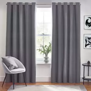 Image of Dawn 100% Blackout Thermal Eyelet Curtains Charcoal / 229 x 229cm