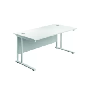 Image of Jemini Rectangular Cantilever Desk 1800x600x730mm White/White KF806653