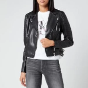 Image of Calvin Klein Jeans Womens Faux Leather Biker Jacket - CK Black - S