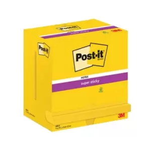 Image of Post-it Super Sticky Notes 76x127mm 90 Sheets Ultra Yellow (Pack of 12) 655-S
