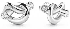 Image of Guess Womens Silver Knot Stud Earrings UBE29012 Jewellery