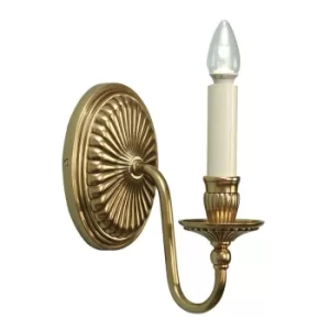 Image of Fitzroy 1 Light Indoor Candle Wall Light Brass, Ivory, E14