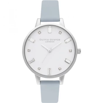 Image of Olivia Burton Vegan Chalk Blue & Silver Bejewelled Watch