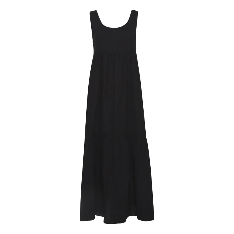 Image of Ichi Loose-fitting womens dress Ichi Afoxa Maxi Noir Female S