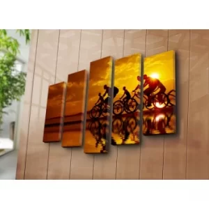 Image of 5PAT-41 Multicolor Decorative Canvas Painting (5 Pieces)