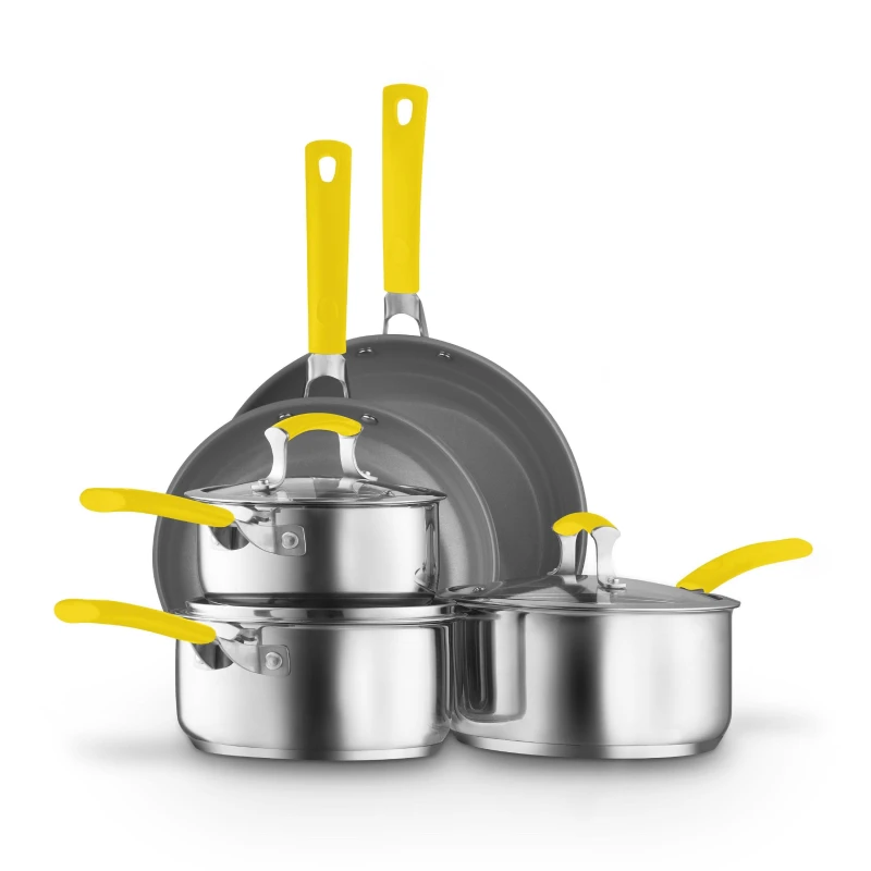 Image of SURLATABLE Colour Me Happy 5 Piece Cookware Set Yellow unisex Medium
