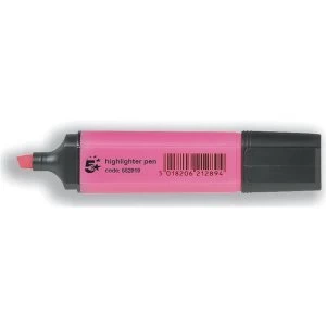 Image of 5 Star Office Highlighter Chisel Tip 1 5mm Line Pink Pack 12