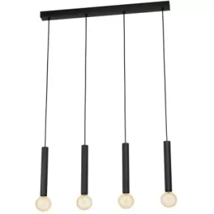Image of Eglo Cortenova 4 Lamp Straight Bar Pendant Ceiling Light Black