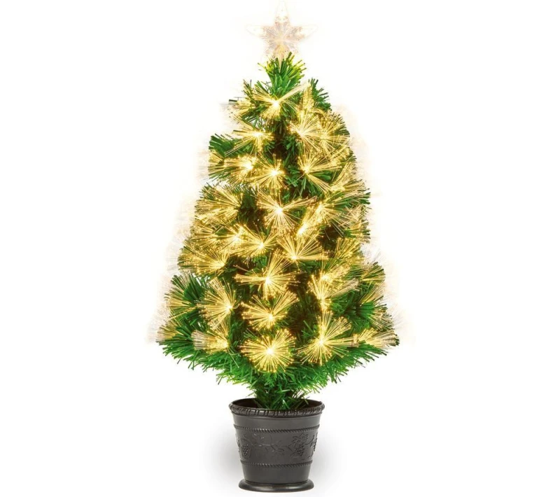 Image of PREMIER Pre-lit Starbursts Potted Artificial Christmas Tree - 2.6 ft / 80cm 5053844409596