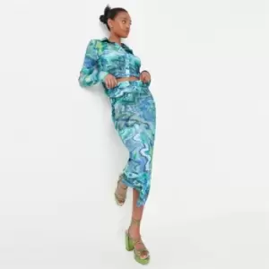 Image of Missguided Coord Plisse Midaxi Skirt - Multi