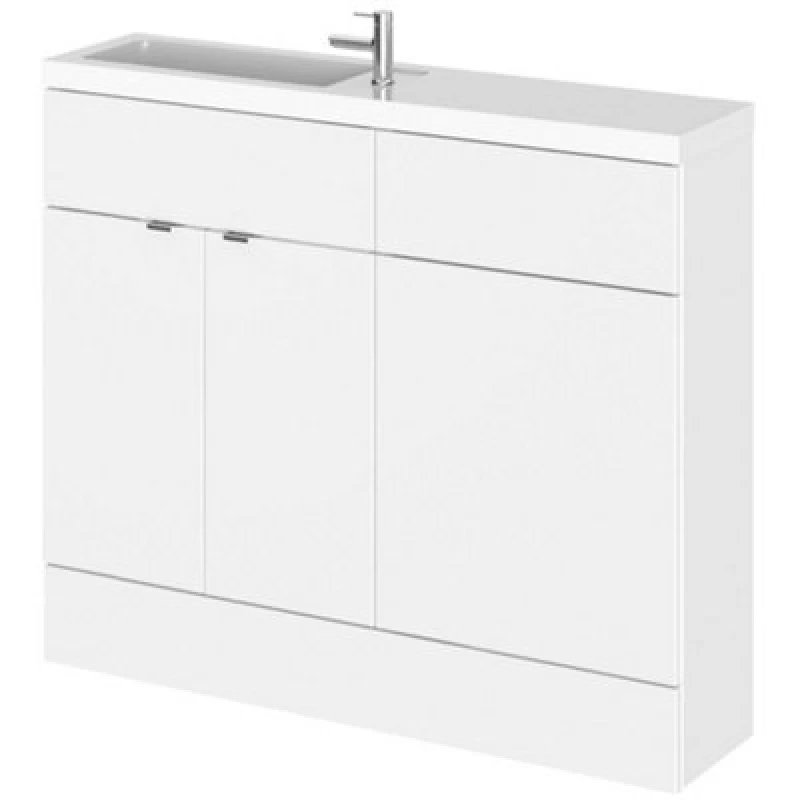 Image of Hudson Reed Fusion 1000mm Compact Combined Wc And Vanity Unit With Basin, Gloss White