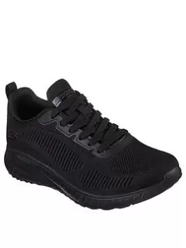 Image of Skechers Bobs Squad Chaos Trainers - Black, Size 4, Women