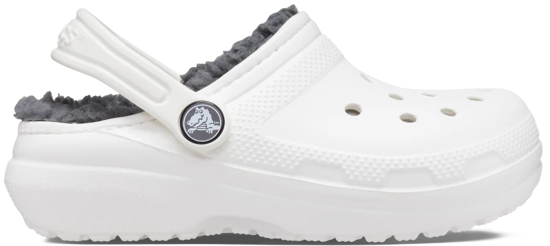 Image of Crocs Kids Toddler Classic Lined Clogs White / Grey C7