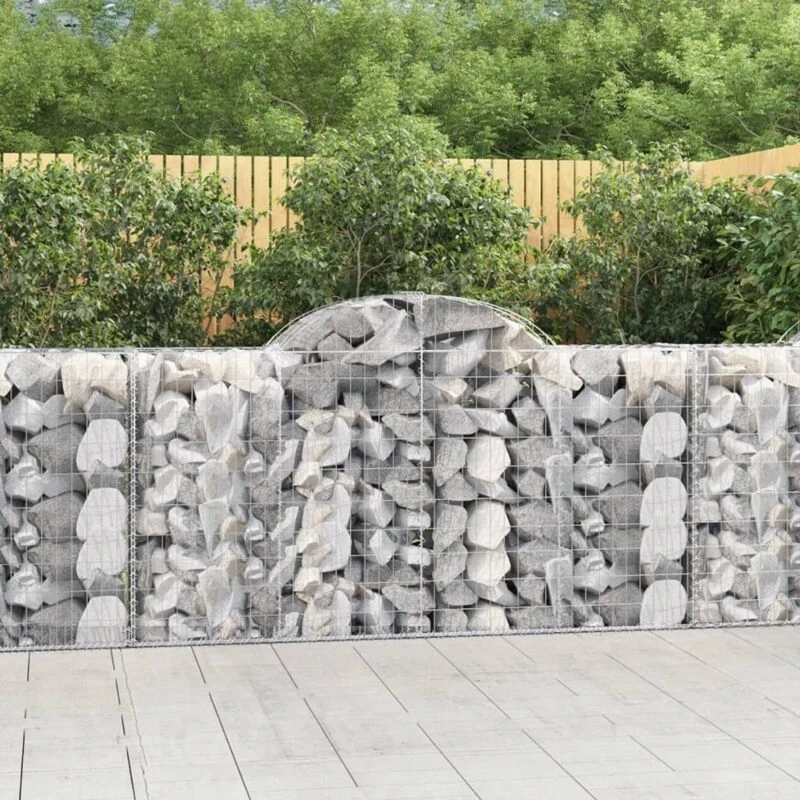 Image of VIDAXL Arched Gabion Baskets 2 pcs 200x50x100/120cm Galvanised Iron Vidaxl 8720845569037