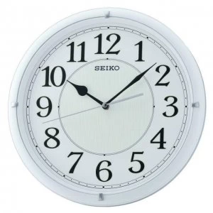 Image of Seiko QXA734W Luminous Dial Wall Clock with Arabic Numerals - Matt White