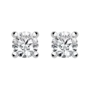 Image of 18ct White Gold 0.25ct Diamond Solitaire Brilliant Cut Stud Earrings