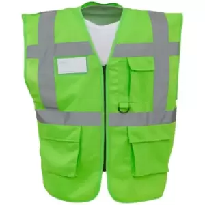 Image of Yoko Hi-Vis Premium Executive/Manager Waistcoat / Jacket (S) (Lime) - Lime