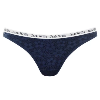 Image of Jack Wills Bournewell Lace Thong - Navy