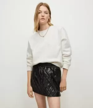 Image of AllSaints Womens Pippa Embellished Pearl Sweatshirt, White, Size: M