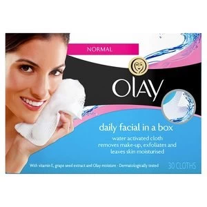 Image of Olay Daily Facial Normal Cleansing Cloths 30 Wipes
