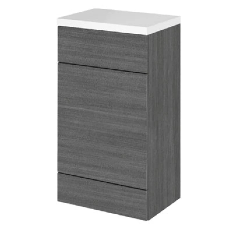 Image of Hudson Reed Fusion 500mm Back To Wall Wc Unit With Polymarble Top, Anthracite Gloss