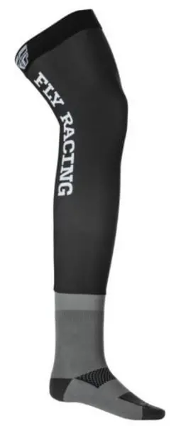 Image of Fly Racing Knee Brace Sock Black Grey White Size L-XL