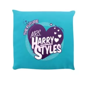 Image of Grindstore The Future Mrs Harry Styles Filled Cushion (One Size) (Turquoise)